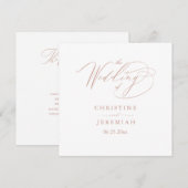 白エレガントバラ金ゴールドスクリプトタイポグラフィ結婚の プログラム (正面/裏面)