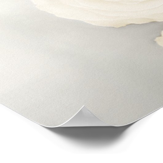 白エレガントバラ20表結婚座席表 ポスター (角)