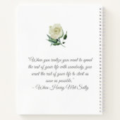 白エレガントバラ |と引用文 |ウェディングプランナー ノートブック (裏面)