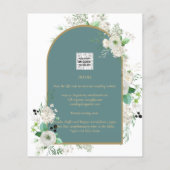 白エレガントバラAll-in-1結婚式への招待RSVP (裏面)