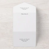 白エレガントバラQRコード オールインワン招待状 (外側)