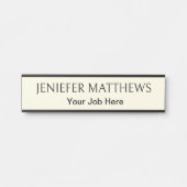 白エレガントパーソナライズされたとバイージュの扉のサイン サインプレート (正面)