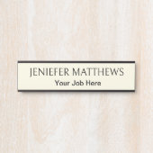 白エレガントパーソナライズされたとバイージュの扉のサイン サインプレート (正面)