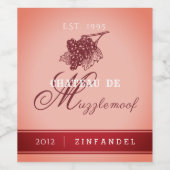 白エレガントパーソナライズされたジンファンデル色 ワインラベル (シングルラベル)
