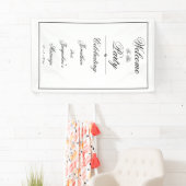 白エレガントパーソナライズされた結婚の歓迎バナー 横断幕 (インサイチュ)