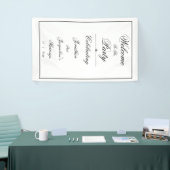 白エレガントパーソナライズされた結婚の歓迎バナー 横断幕 (トレードショー)