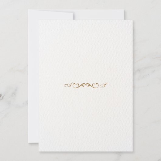 白エレガントビクトリアンと金ゴールド結婚の 招待状