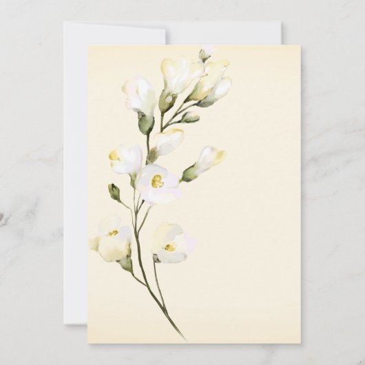 *~*白エレガントビーチバラフローラブライダルシャワー 招待状 (裏面)