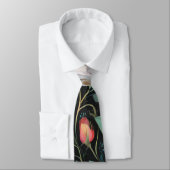 白エレガントピンクのバラ ネクタイ (タイ)