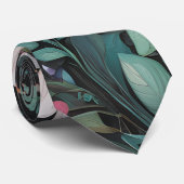 白エレガントピンクのバラ ネクタイ (ロール)