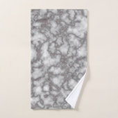 白エレガントピンク大理石 バスタオルセット (ハンドタオル)