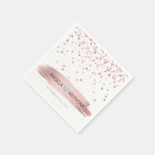 白エレガントフェイクバラ金ゴールド結婚紙吹雪 スタンダードカクテルナプキン (角)