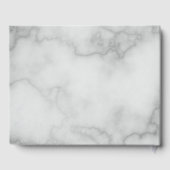 白エレガントフェイク大理石ここにロゴ ゲストブック (裏面)