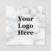 白エレガントフェイク大理石ここにロゴ 紹介カード (裏面)