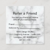 白エレガントフェイク大理石ここにロゴ 紹介カード (正面)