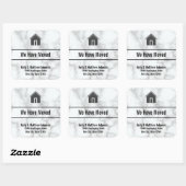 白エレガントフェイク大理石の動く発表 スクエアシール (シート)