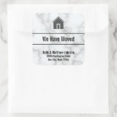 白エレガントフェイク大理石の動く発表 スクエアシール (バッグ)