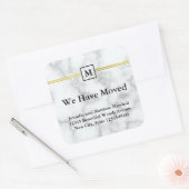 白エレガントフェイク大理石の動く発表 スクエアシール (封筒)