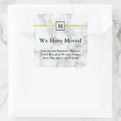 白エレガントフェイク大理石の動く発表 スクエアシール (バッグ)