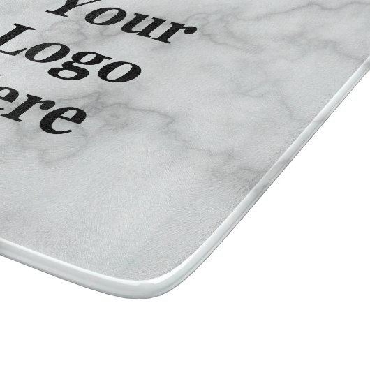 白エレガントフェイク大理石ビジネスロゴはこちら カッティングボード (角)