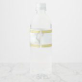 白エレガントフェイク大理石ルックベイビーシャワー ペットボトルラベル (裏面)