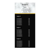 白エレガントフェイク大理石レストランメニュー ラックカード (裏面)