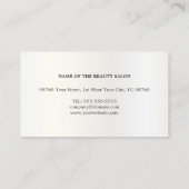 白エレガントフェイク金ゴールドグレーストライプヘアスタイリスト 名刺 (裏面)