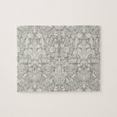 白エレガントフォーマルダマスコレース織り ジグソーパズル (横)