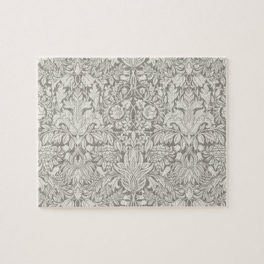 白エレガントフォーマルダマスコレース織り ジグソーパズル (横)