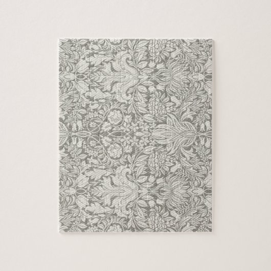 白エレガントフォーマルダマスコレース織り ジグソーパズル (縦)