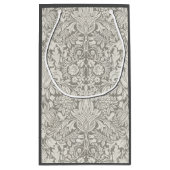 白エレガントフォーマルダマスコレース織り スモールペーパーバッグ (裏面)