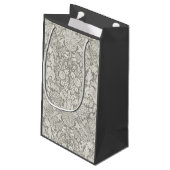 白エレガントフォーマルダマスコレース織り スモールペーパーバッグ (裏面アングル)