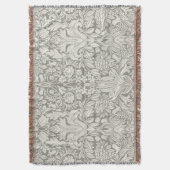 白エレガントフォーマルダマスコレース織り スローブランケット (正面縦)