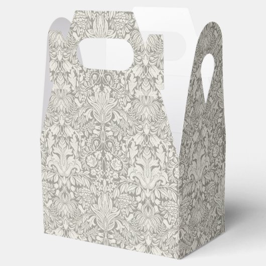 白エレガントフォーマルダマスコレース織り フェイバーボックス (オープン)