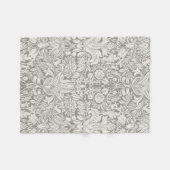 白エレガントフォーマルダマスコレース織り フリースブランケット (正面(横))