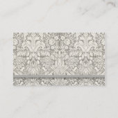 白エレガントフォーマルダマスコレース織り プレイスカード (裏面)