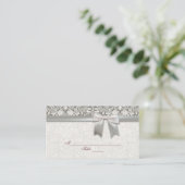 白エレガントフォーマルダマスコレース織り プレイスカード (スタンド正面)