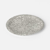 白エレガントフォーマルダマスコレース織り ペーパープレート (アングル)