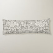白エレガントフォーマルダマスコレース織り ボディピロー (裏面)