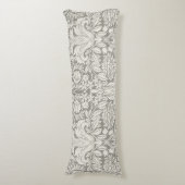 白エレガントフォーマルダマスコレース織り ボディピロー (正面縦)