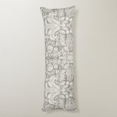 白エレガントフォーマルダマスコレース織り ボディピロー (裏面 (縦))