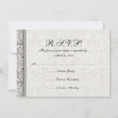 白エレガントフォーマルダマスコレース織り 招待状 (裏面)