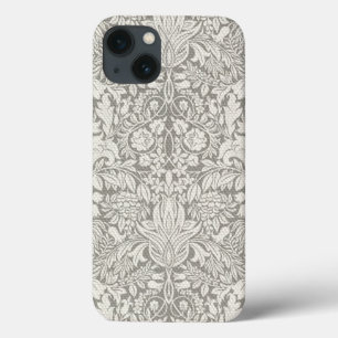 白エレガントフォーマルダマスコレース織り iPhone 13ケース