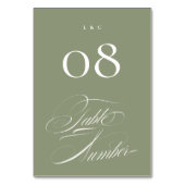 白エレガントフォーマル書の結婚賢人 テーブルナンバー (裏面)