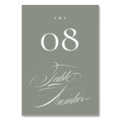 白エレガントフォーマル書の結婚賢人 テーブルナンバー (裏面)