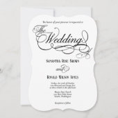 白エレガントフォーマル結婚式招待状 招待状 (正面)