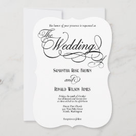 白エレガントフォーマル結婚式招待状 招待状