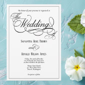 白エレガントフォーマル結婚式招待状 招待状