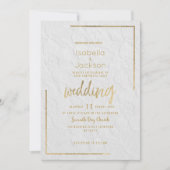 白エレガントフランスのフローラ結婚レース 招待状 (正面)