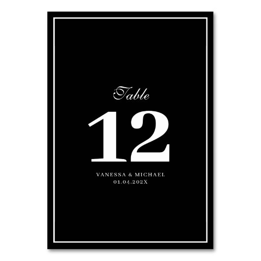 白エレガントフレ結婚ームの表 テーブルナンバー (裏面)